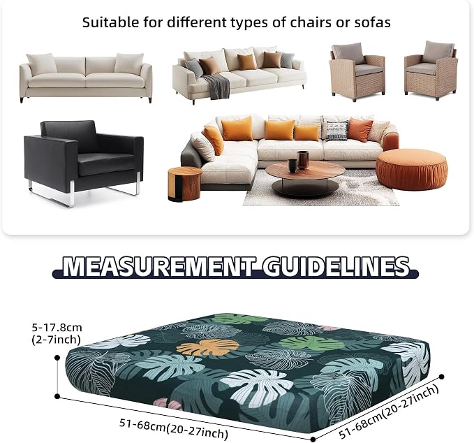 8Pcs Patio Cushion Covers, Outdoor Cushions Covers, Stretch Cushion Covers - Image 2