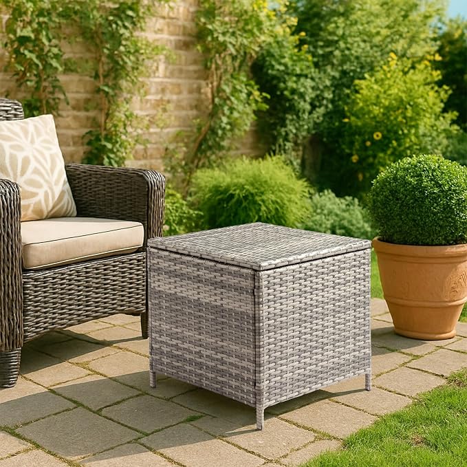 Outvita Outdoor Side Table, Rattan Coffee Table - Image 7