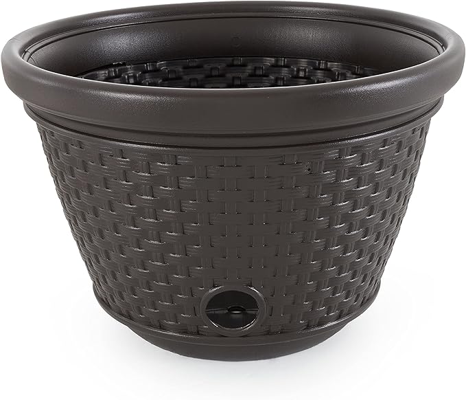 Suncast 2 Pack Decorative Wicker Garden Hose Holder Pot - Image 8