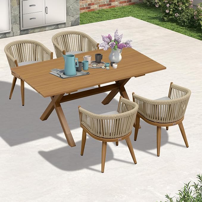 PURPLE LEAF 5 Pieces Outdoor Dining Set by PURPLELEAF