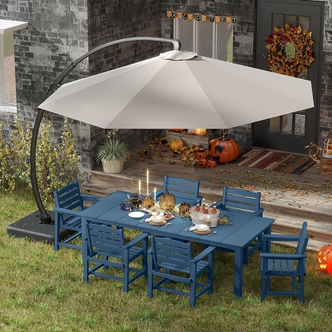 7-Piece Black Outdoor Dining Set - Image 7