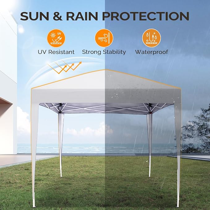 VINGLI 6.5x6.5 Pop Up Canopy Tent, Outdoor Foldable Portable Canopy - Image 4
