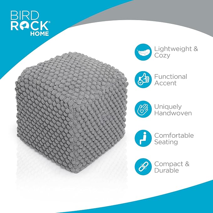 BIRDROCK HOME Buds Pouf Foot Stool Ottoman - Image 3