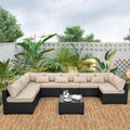 9 Pieces Outdoor Sectional All-Weather Wicker Patio Furniture Set Patio by Rattaner