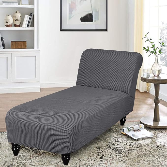 FantasDecor Chaise Lounge Cover Stretch Armless Chair Slipcover - Image 3
