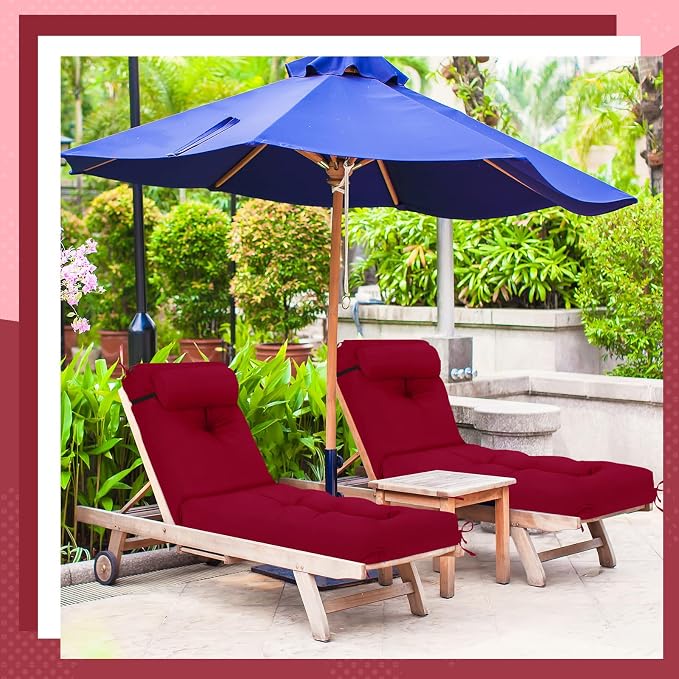 Wenqik Set of 2 Outdoor Chaise Lounge Cushions 76 x 22 x 6 Inch Waterproof - Image 7