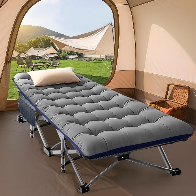 ABORON XXL Camping Cot for Adults, Oversized 78"×32" Folding Camping Bed - Image 3