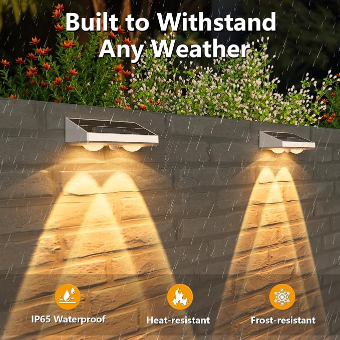NIORSUN Solar Fence Lights, 8 Pack Solars Deck Light, Warm White Color - Image 3