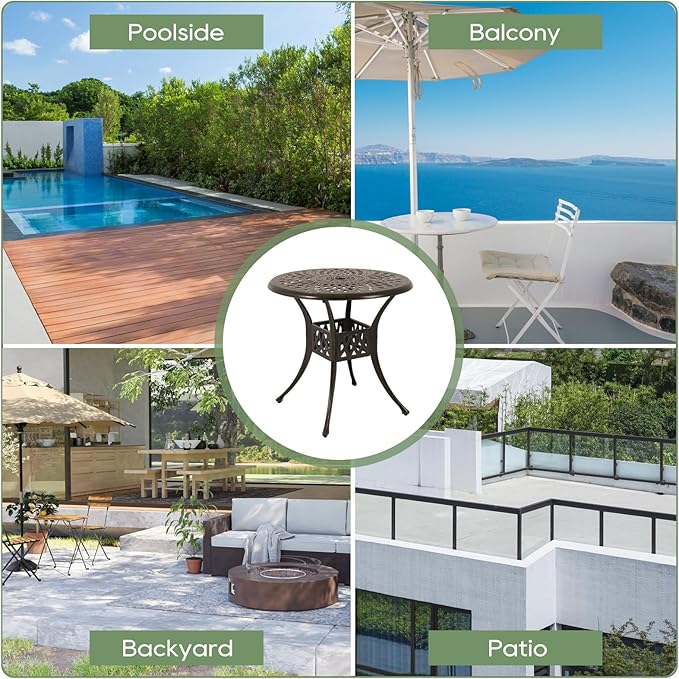 Patio Dining Table, Cast Aluminum Patio Table - Image 8