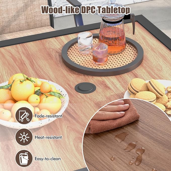 Tangkula Metal Square Patio Dining Table - Image 7