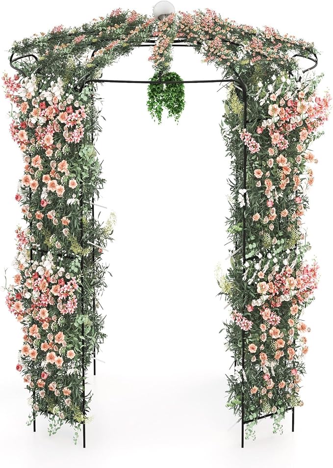 S AFSTAR Birdcage Shape Garden Arch, 9.3' H x 6.5' W Heavy-Duty Wrought Metal - Image 9