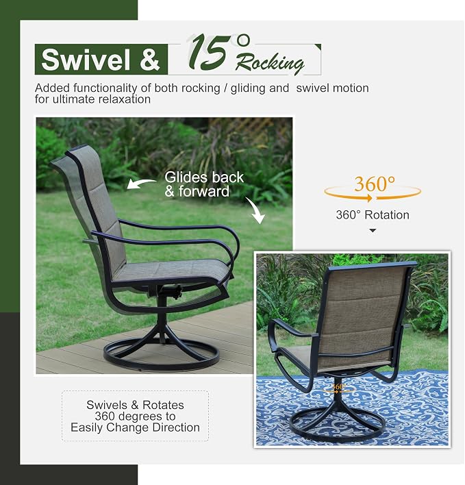 Sophia & William Patio Dining Set 5 Pieces Outdoor Furniture Set - Image 2