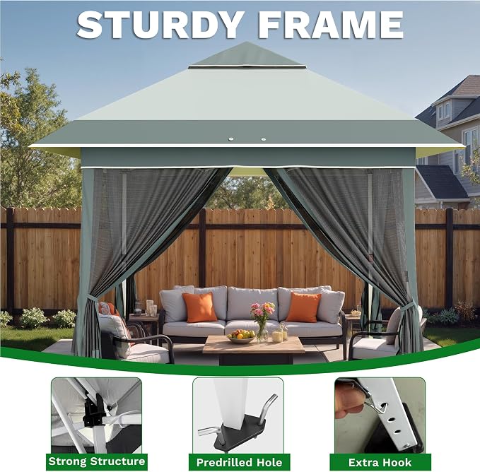 Devoko 12x12 Pop Up Gazebo Canopy Tent - Image 5