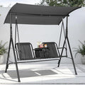 Porch Swing with Cup Holders & Pivot Storage Table & Cooler Bag with Adjustable by Garvee