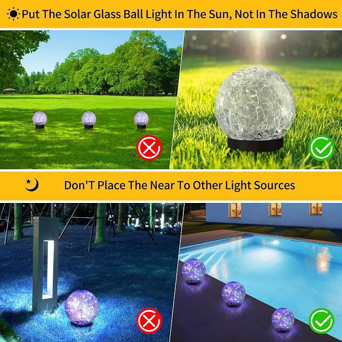 Solar Globe Lights Outdoor Waterproof-Solar Balls - Image 3