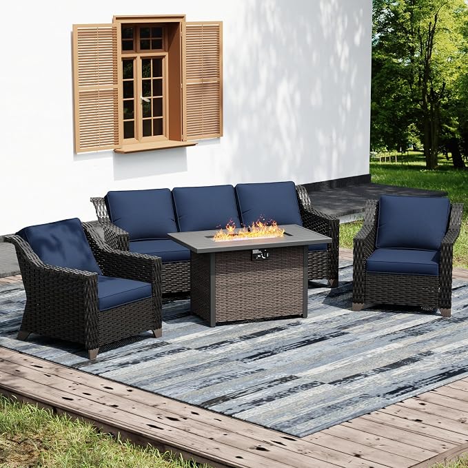 Joyside Wicker Patio Furniture Sets, 4 Pieces Upgraded Large Size Outdoor by Joyside