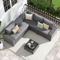 JOIVI 6 Pieces Outdoor Patio Furniture Set, Rattan Patio Sectional Sofa by Enjoyyouroutdoorlife