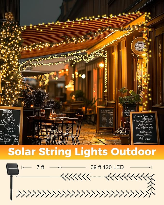 Brightown Solar String Light for Outside, 50Ft 120 LED Solar Lights Outdoor - Image 7