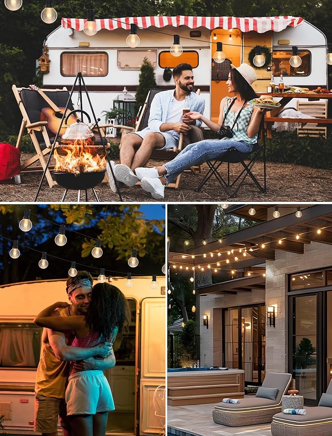 50FT String Lights, G40 Outdoor String Lights Edison Light Bulbs Clear Globe - Image 7