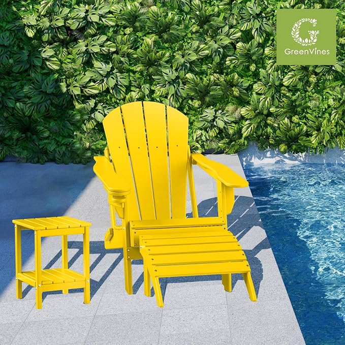 GREENVINES Adirondack-Outdoor-Side-Table | Set of 2 | 14 x 13 Inches | HDPE - Image 2