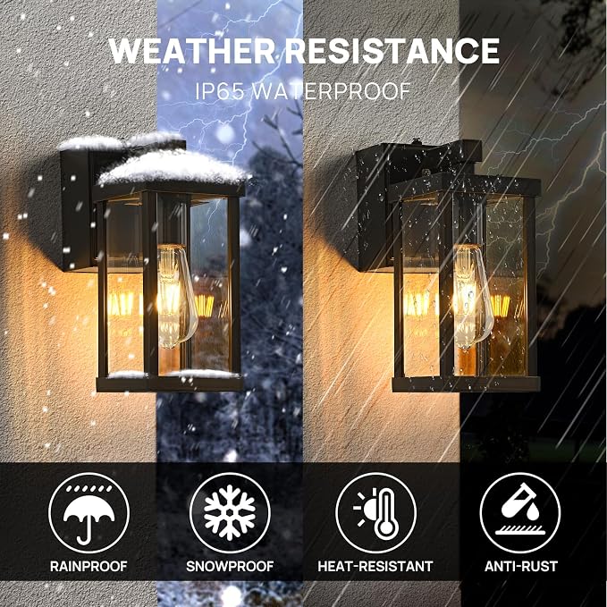 Dusk to Dawn Porch Lights with GFCI Outlets Waterproof Outdoor Wall Lights - Image 6