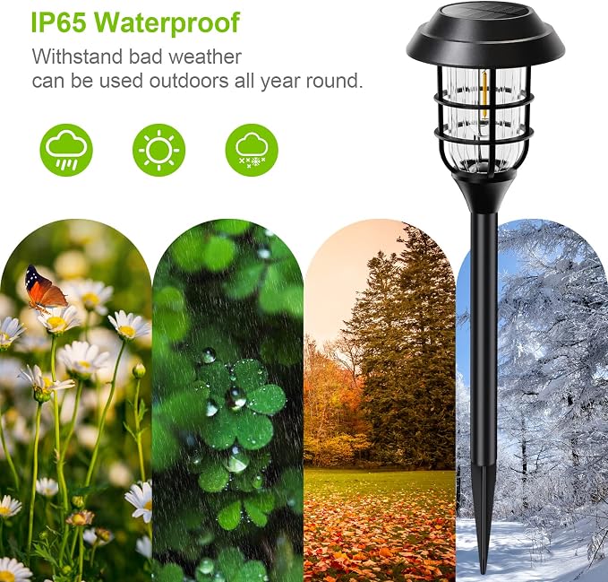 LETMY Solar Pathway Lights Outdoor, 8 Pack Bright Solar Lights Outdoor - Image 6