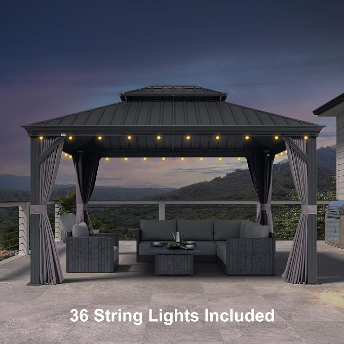 PURPLE LEAF 11' X 13' Permanent Hardtop Gazebo - Image 2