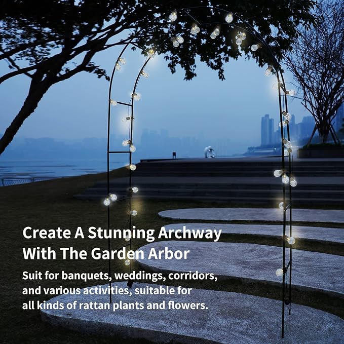 Iron Pergola Arbor Practical, 7.9 Feet High x 4.6 Feet Wide, Assemble Easily - Image 8