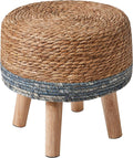 YMYNY Foot Stool Natural Seagrass Hand Weave, 12.6" Small Ottoman, Round by High-qualityhomefurnishing