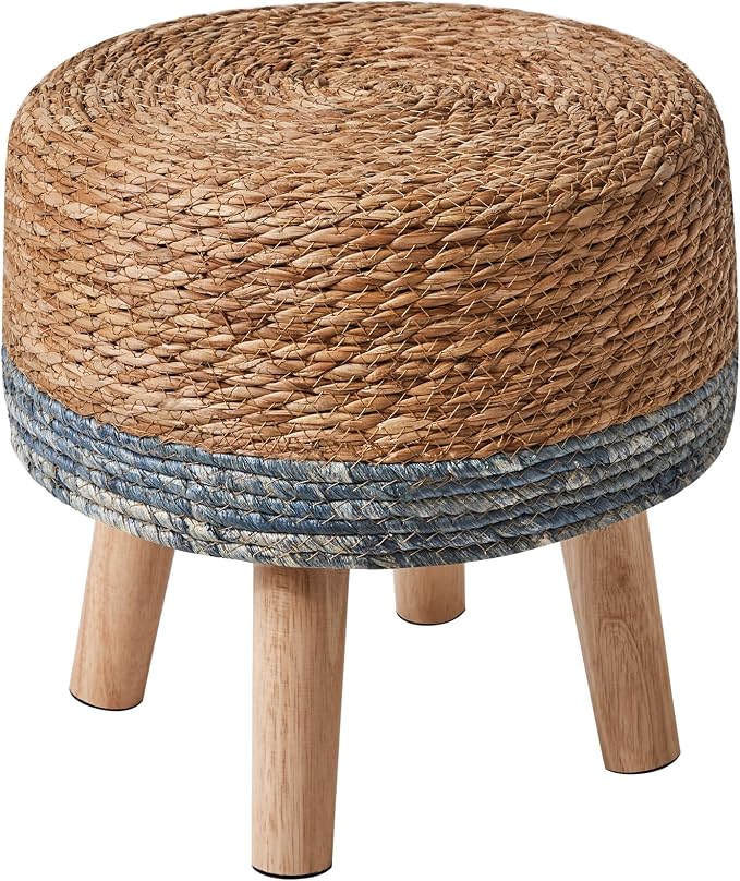 YMYNY Foot Stool Natural Seagrass Hand Weave, 12.6" Small Ottoman, Round by High-qualityhomefurnishing