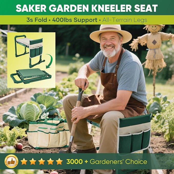 Saker Garden Kneeler and Seat Foldable Gardening Stool - Image 2