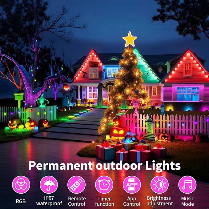 Permanent Outdoor Lights, 200ft Smart Eave Lights - Image 5