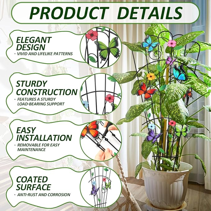 LEIFIDE 2 Pcs 33in Plant Trellis - Image 4