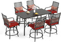 Sophia & William 7-Piece Outdoor Bar Set, Bar Height Patio Table and Chairs by SophiaWilliam