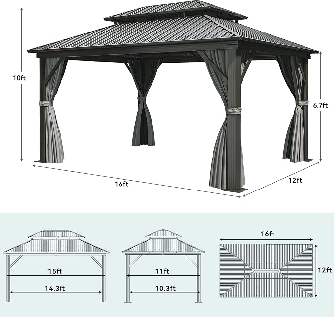 YITAHOME 12x16ft Hardtop Gazebo - Image 4