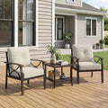 RoyalCraft Outdoor Patio Furniture Set, 3 Pieces Metal Patio Conversation Set by Bringyoubetterlife