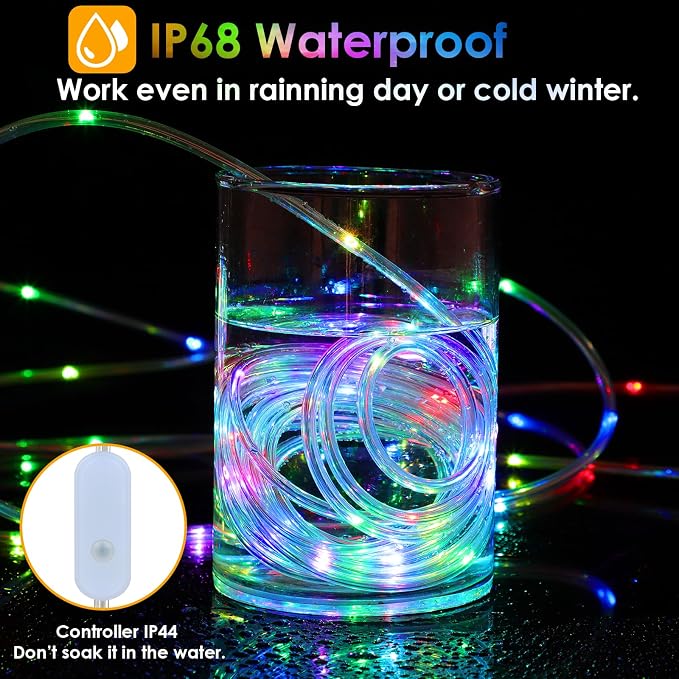 200Ft Rope Lights Outdoor, 18 Colors Changing 610 LED String Lights Plug in - Image 3