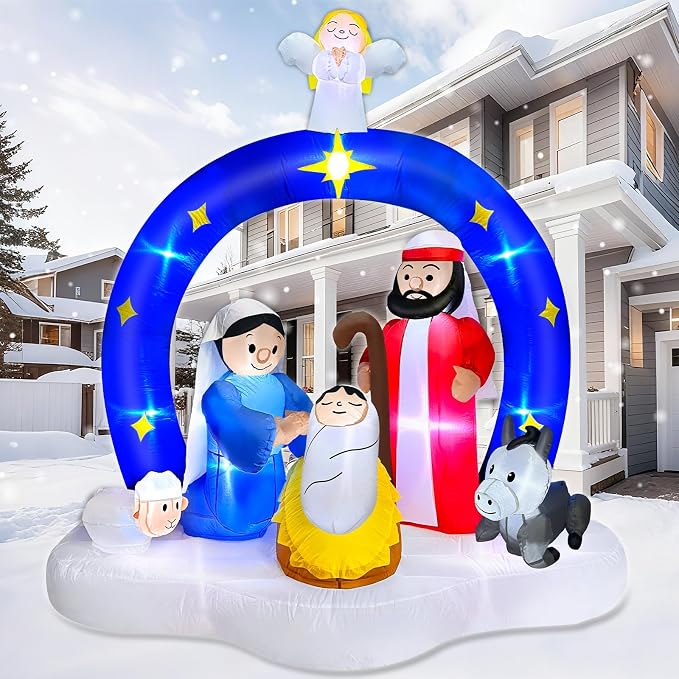 7 FT Tall Christmas Inflatables Nativity Scene - Image 5