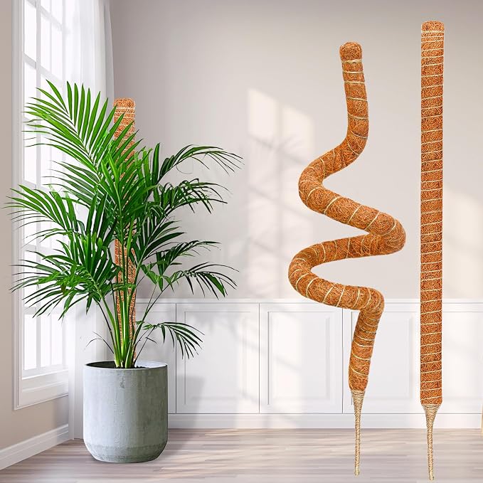 4 Pack 28 Inch Moss Pole Monstera Plant Support, Coir Moss Poles - Image 4