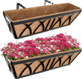 Halatool 2 Pack Heavy-Duty Metal Deck Railing Planter Box, 24 Inch by HALATOOL
