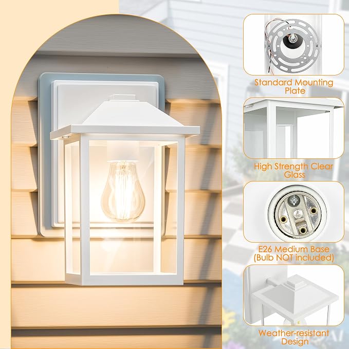 Outdoor Wall Lantern, Exterior Waterproof Wall Sconce Light Fixture, Anti-Rust - Image 6