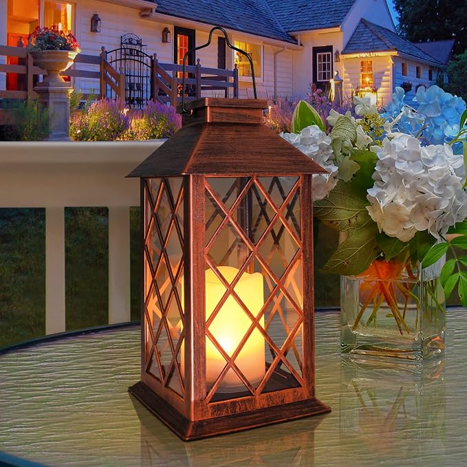 TAKE ME 14" Solar Lantern Outdoor Garden Hanging Lantern Waterproof LED - Image 7