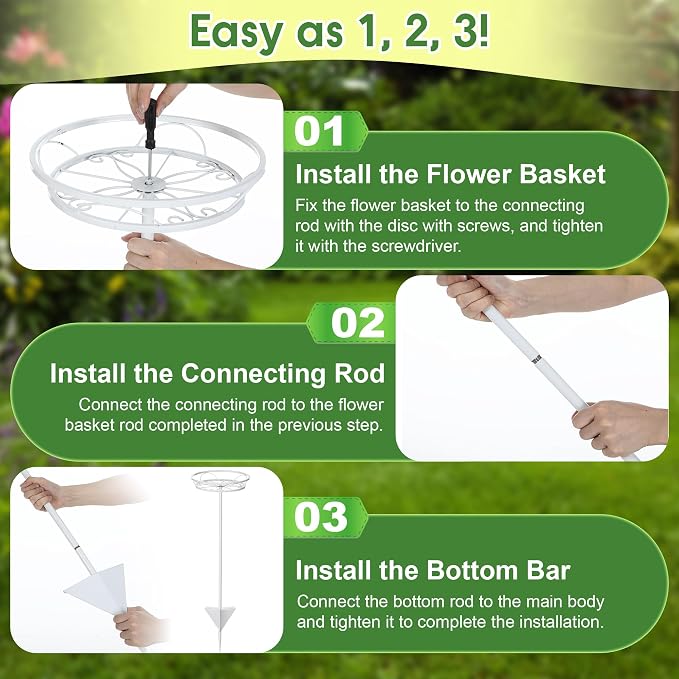 Tellingyou 2 Pack Adjustable Outdoor Flower Pot Stand, Metal Outdoor Plant - Image 6