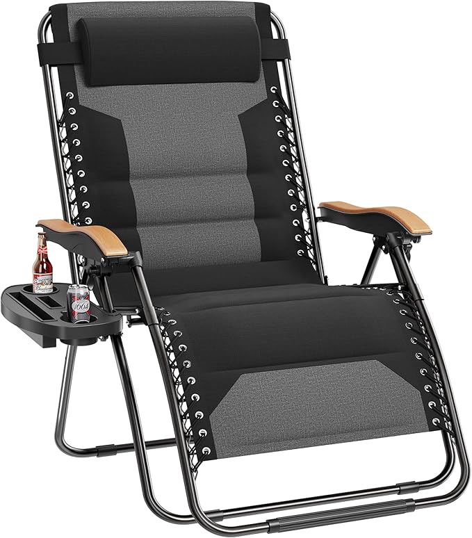 PHI VILLA XXL Oversized Padded Zero Gravity Chair, Foldable Patio Recliner by PHIVILLAThepioneerofcomfortablehouseholdsupplies