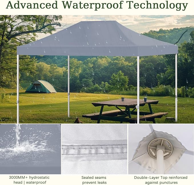 LIUJIAYI Pop Up Canopy Replacement Top, 10x15 Heavy Duty 500D UV Protection - Image 4