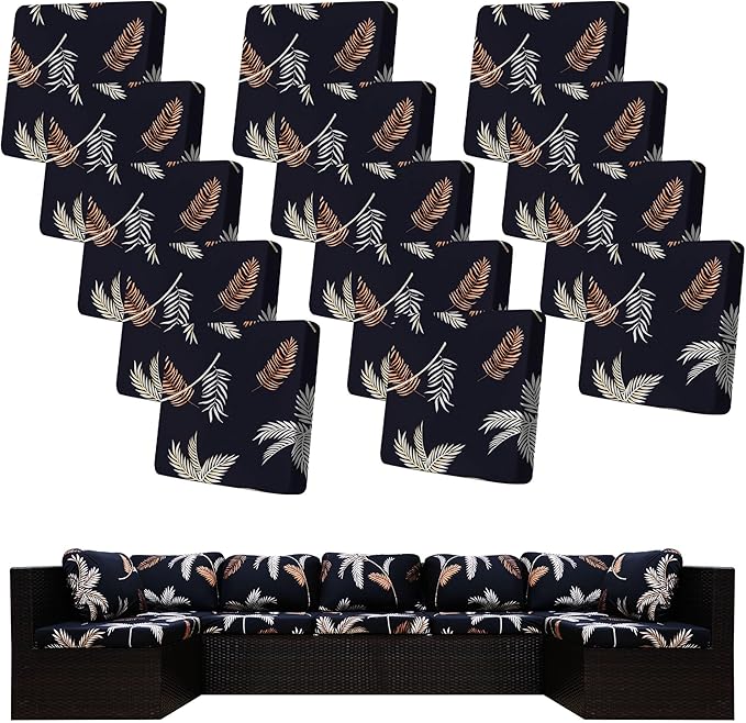 14Pcs Stretch Patio Cushion Covers, Outdoor Couch Covers Replacement, Outdoor by BIETYONE