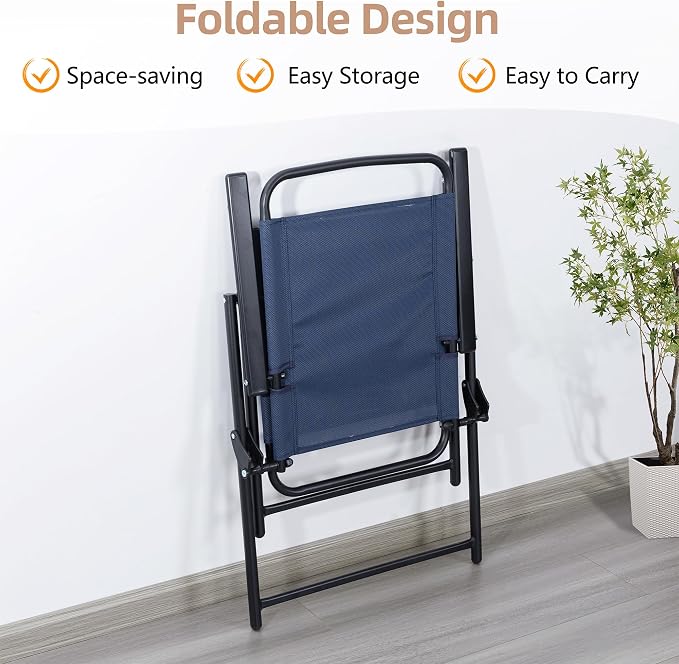 Vongrasig 6 Pieces Folding Patio Dining Set, All Weather Small Metal Outdoor - Image 8