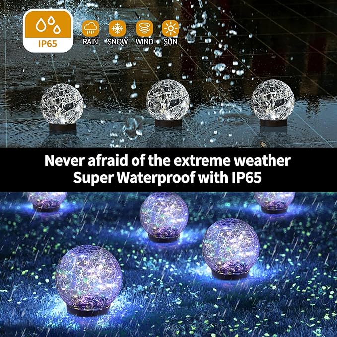 Solar Globe Lights Outdoor Waterproof-Solar Balls - Image 4