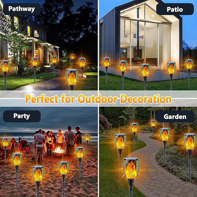 Upgraded 8 Pack Super Larger Size Solar Torch Lights - Image 6