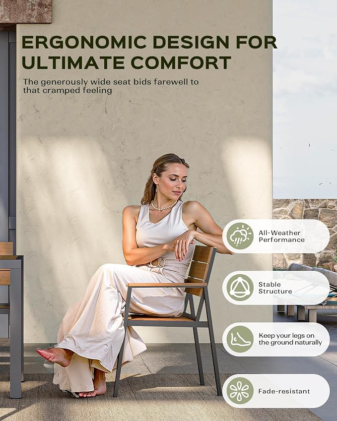 7-Piece Outdoor Dining Set, Aluminum Dining Table Set - Image 3